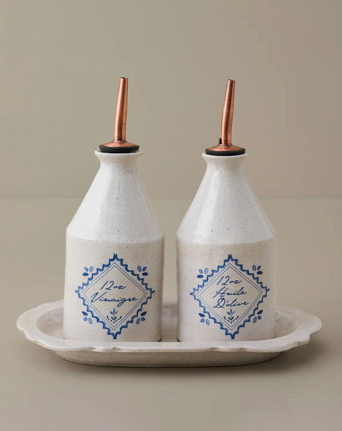 Juliet Ceramic Oil & Vinegar Pour Set