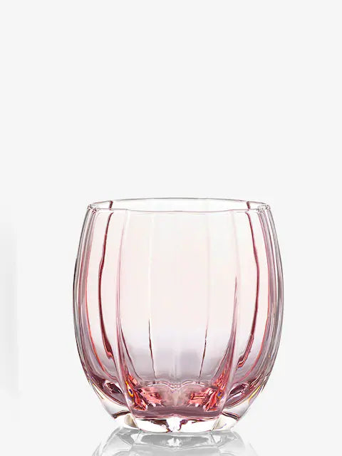Set of 4 Pink Ottilie Short Glass Tumblers
