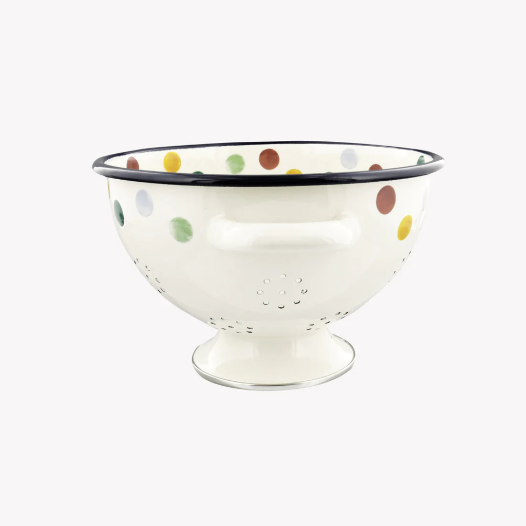 [imperfect] Polka Dot Enamel Colander
