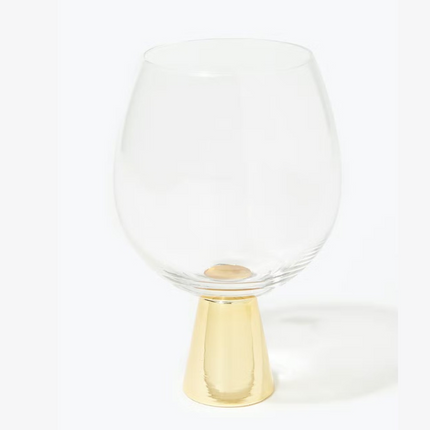 Chunky Gold Stem Tall Glass Set of 8