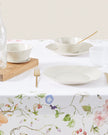 Floral Print Tablecloth in White (Round 180cm)