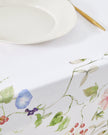 Floral Print Tablecloth in White (Round 180cm)