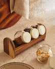 Set of 4 Spice Jars With Wooden Stand