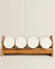 Set of 4 Spice Jars With Wooden Stand