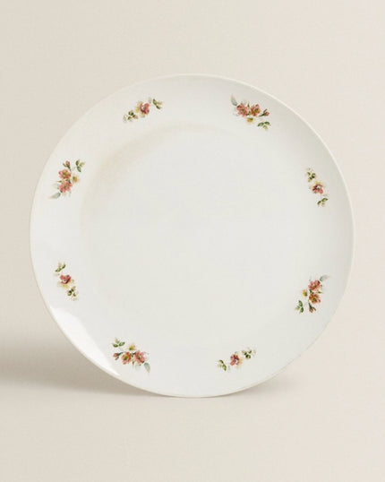 Floral Stoneware Round Large Serving Dish Platter