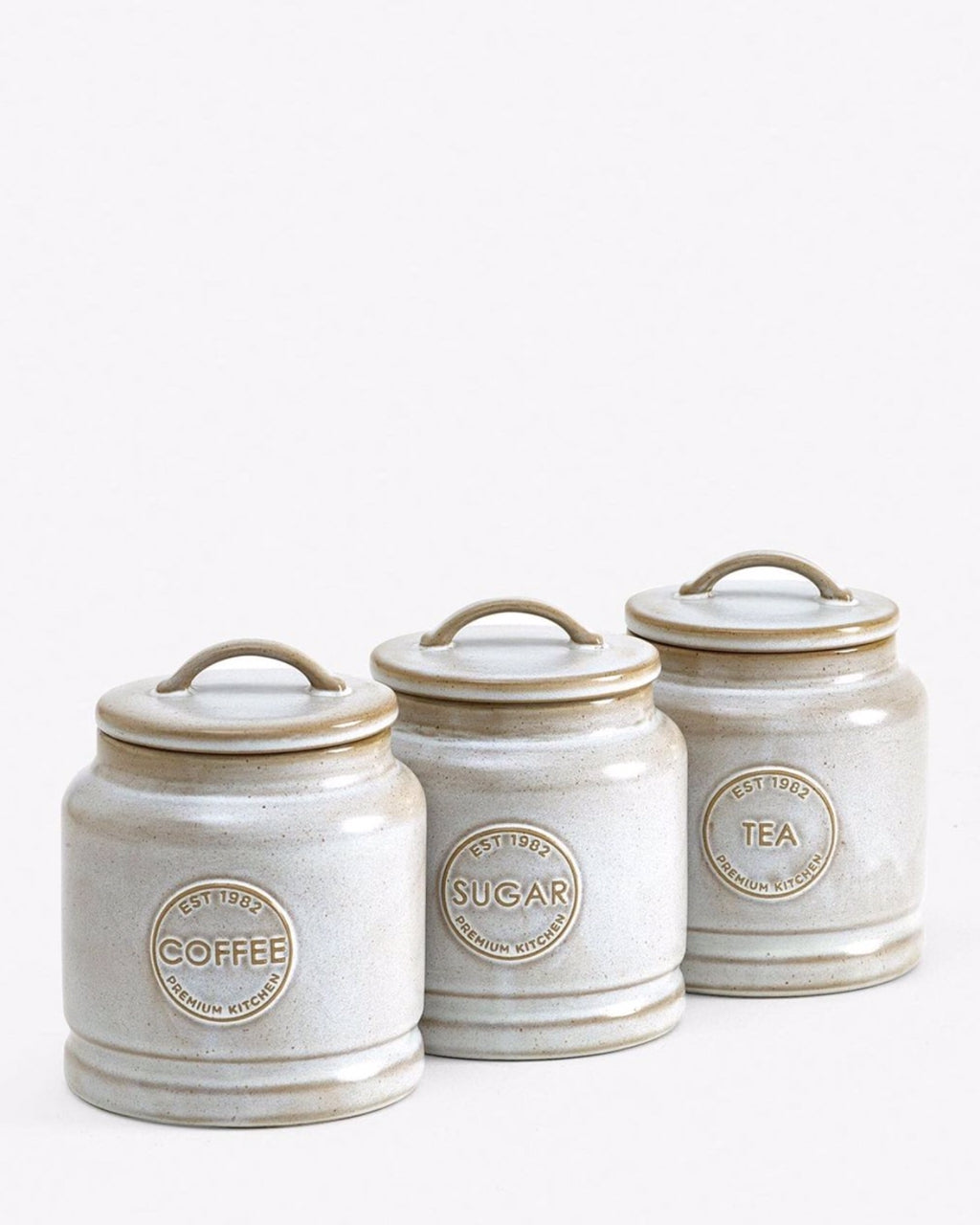 Stone Set of 3 Kitchen Storage Jars