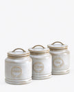 Stone Set of 3 Kitchen Storage Jars
