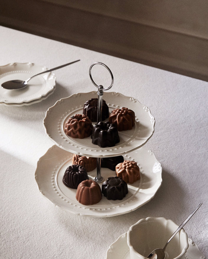 Two-Tier Stoneware Serving Dish