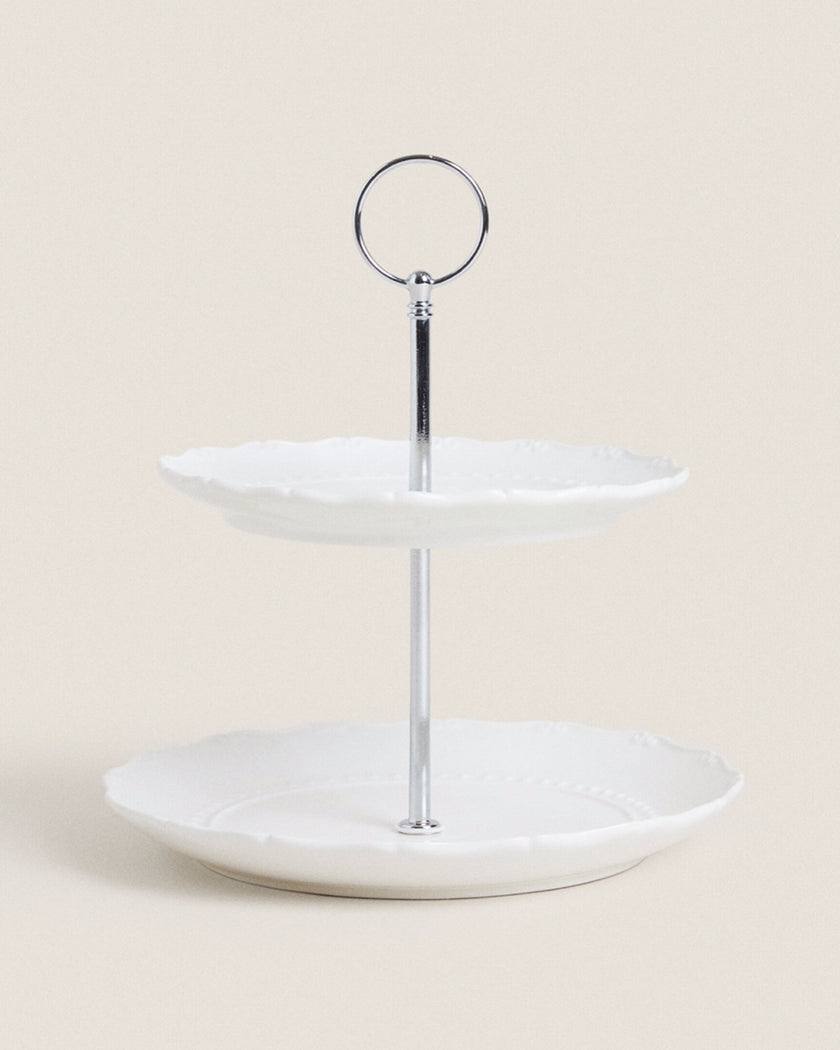 Two-Tier Stoneware Serving Dish
