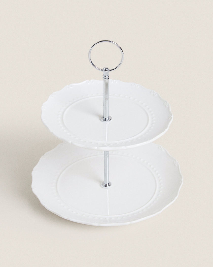 Two-Tier Stoneware Serving Dish