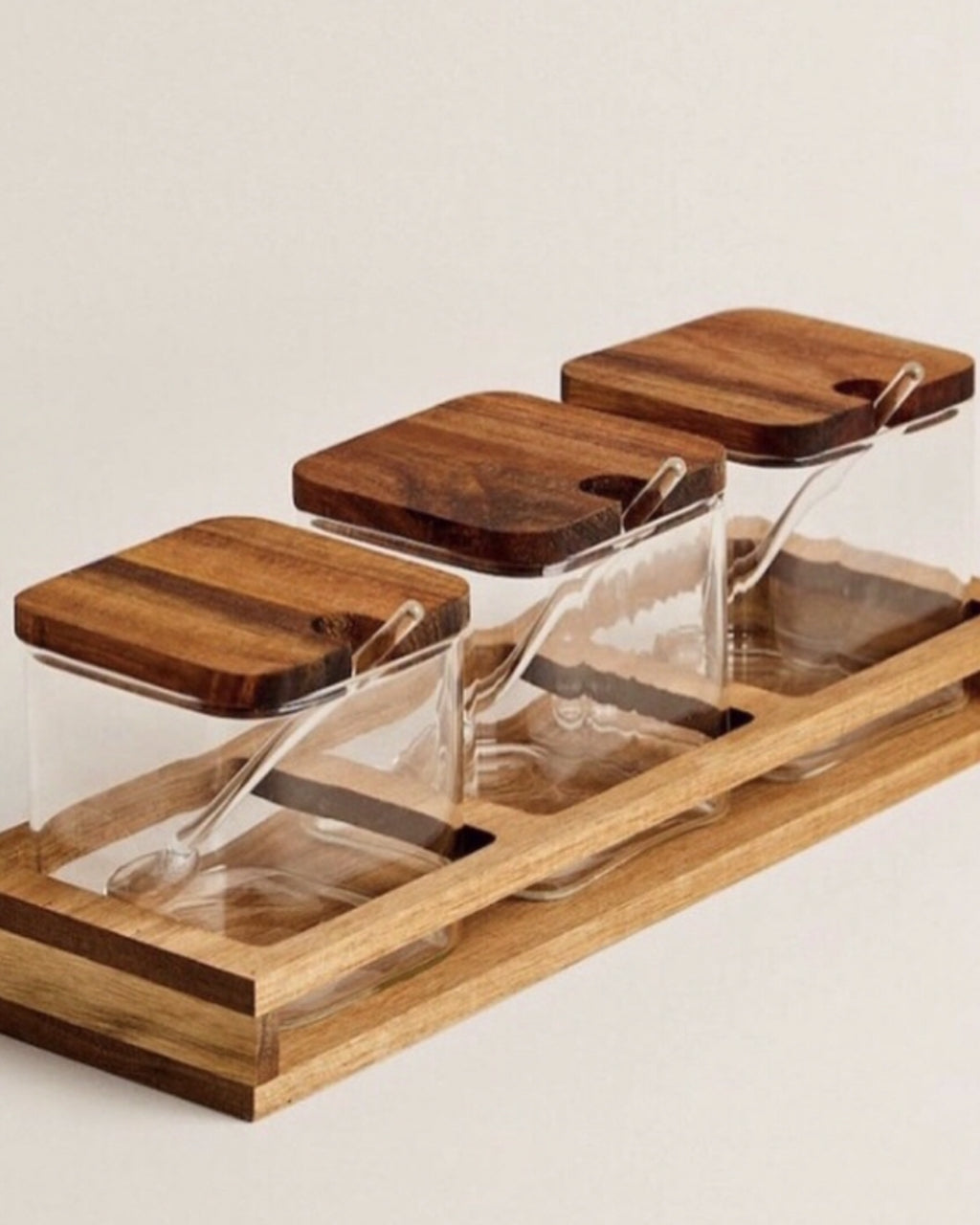 Glass Spice Rack Set Of 3