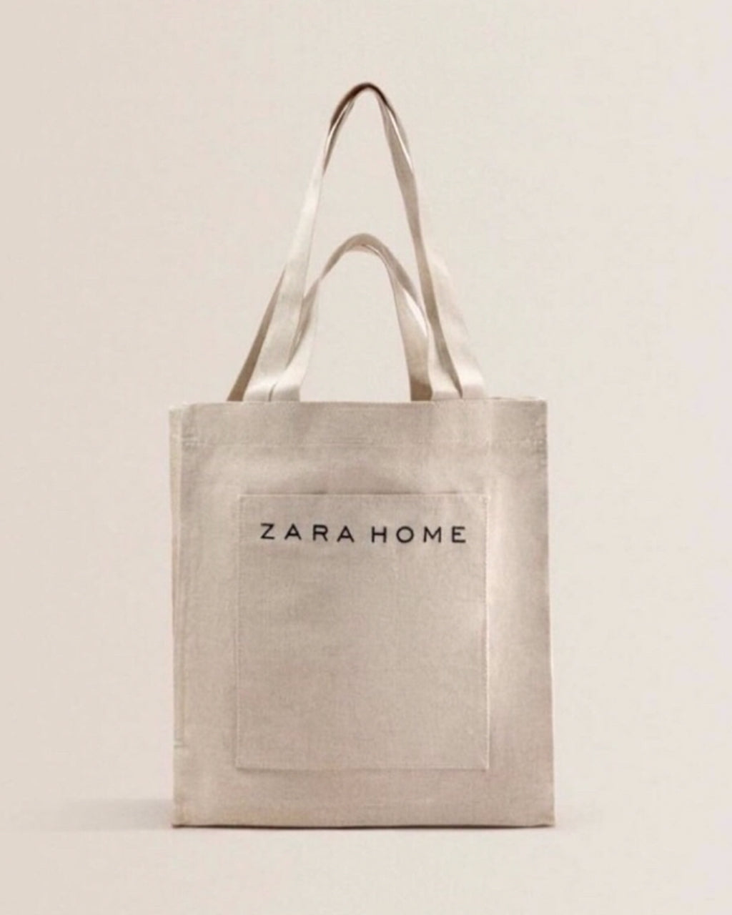 White Linen Tote in Cream