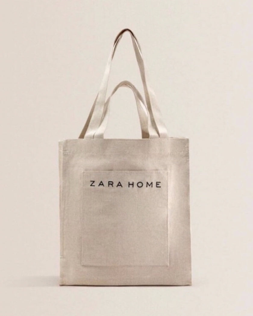 White Linen Tote in Cream