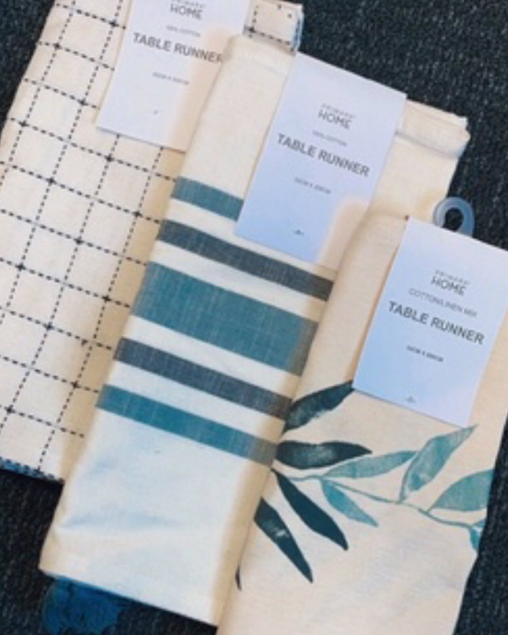 Stitched Square Table Runner (33cm x 200cm)