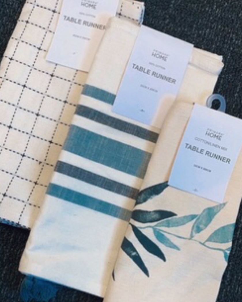 Stitched Square Table Runner (33cm x 200cm)