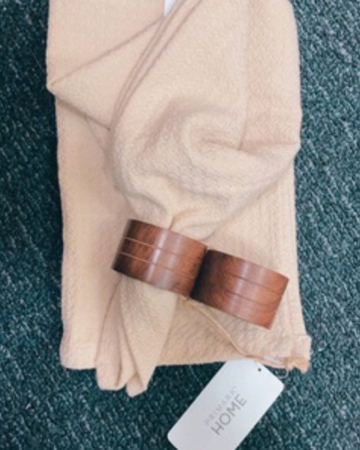 Waffle Knit Napkins Cream Set of 2