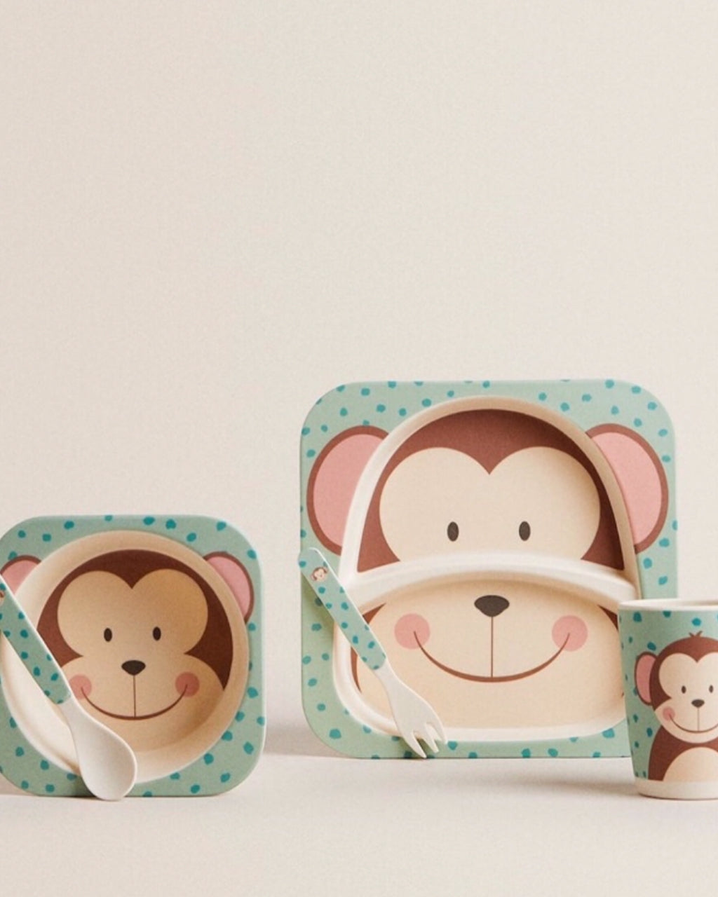 Children’s Melamine Monkey Tableware 5 Items