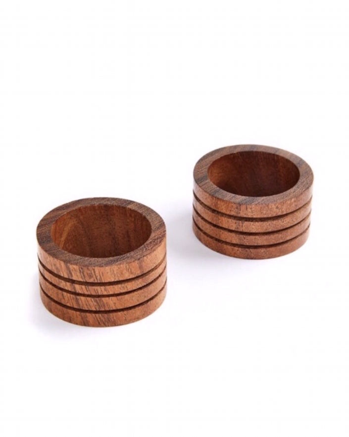 Wooden Napkin Rings Set of 8