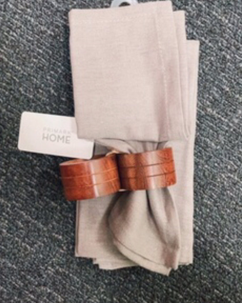 Wooden Napkin Rings Set of 8