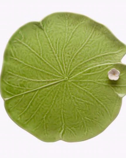 Lily Pad Serving Platter with Flower