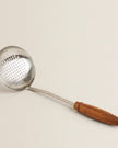 COMBO DEAL Set of 2 Stainless Steel Slotted Spoon With Wooden Handle Spatula