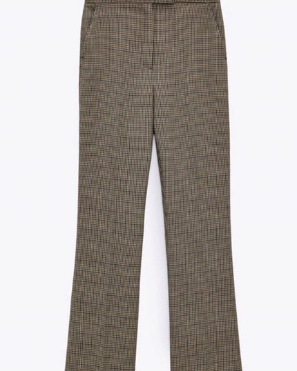 Checked Flared Trousers in S, M, L
