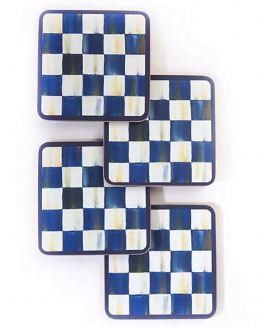 Royal Check Cork Back Coasters Set of 8