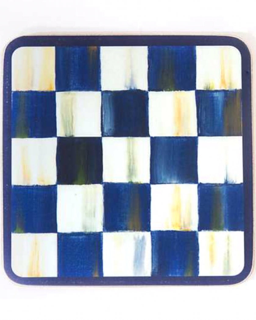 Royal Check Cork Back Coasters Set of 8