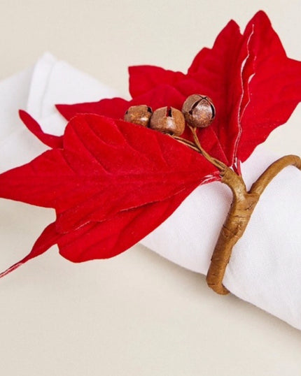 Floral Napkin Ring Holder Set Of 6