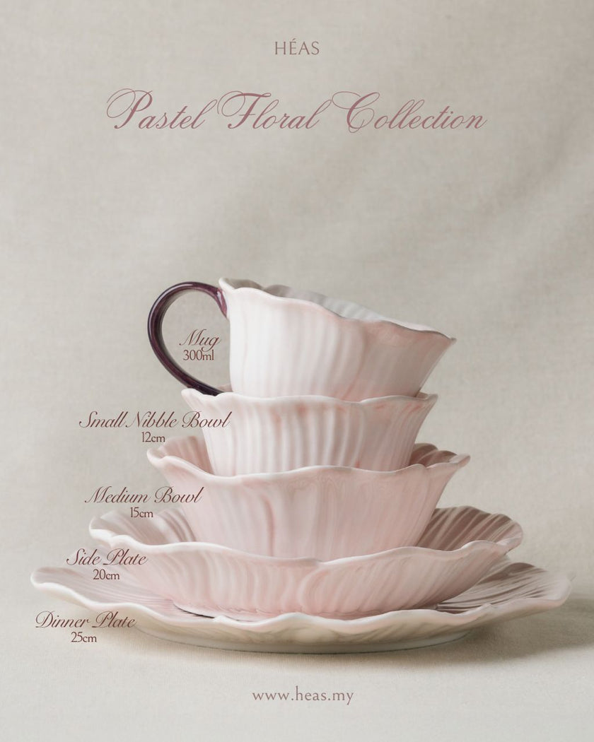 Pastel Floral Dinnerware MIX COLOURS (8 Pax Set – 28 pieces) - Dual Mix