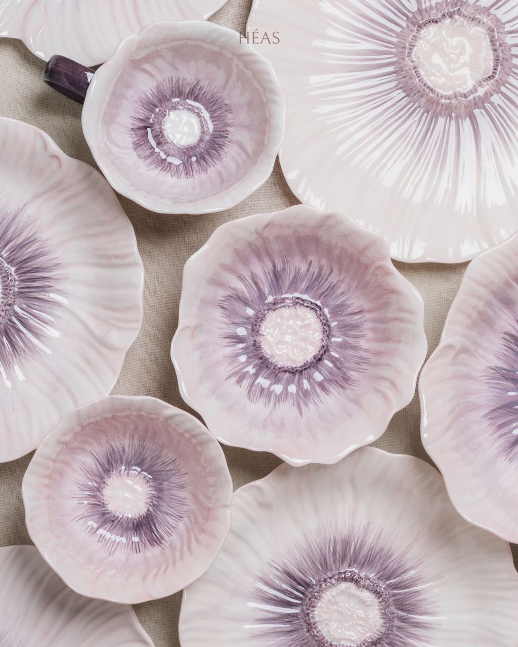 Pastel Floral Dinnerware Lilac Bloom (4 Pax Set – 14 pieces)