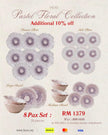 Pastel Floral Dinnerware Lilac Bloom (8 Pax Set – 28 pieces)