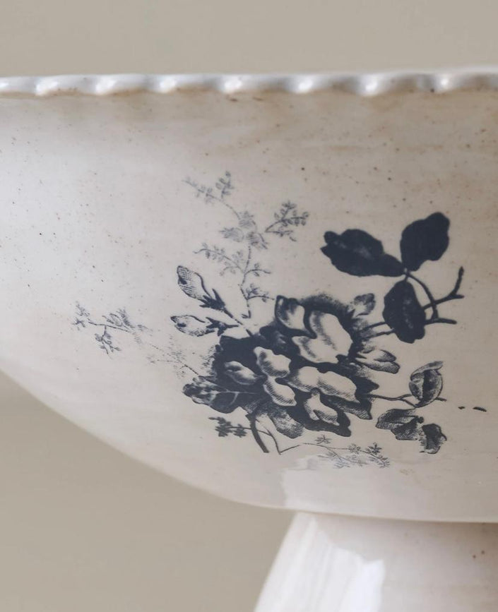 Heirloom Garden Floral Pedestal Serving Bowl