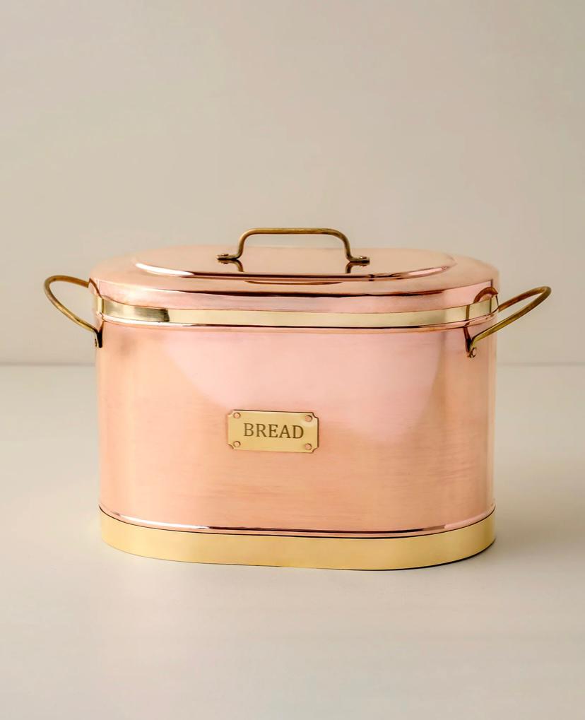 Magnolia Copper Bread Box