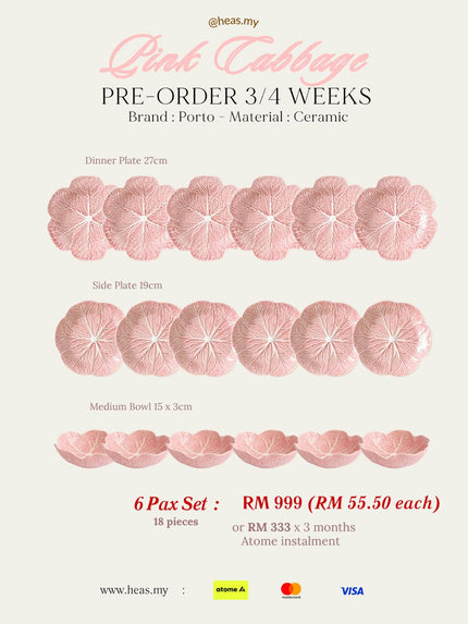 Pink Cabbage 6 Pax Set (18 Pieces)