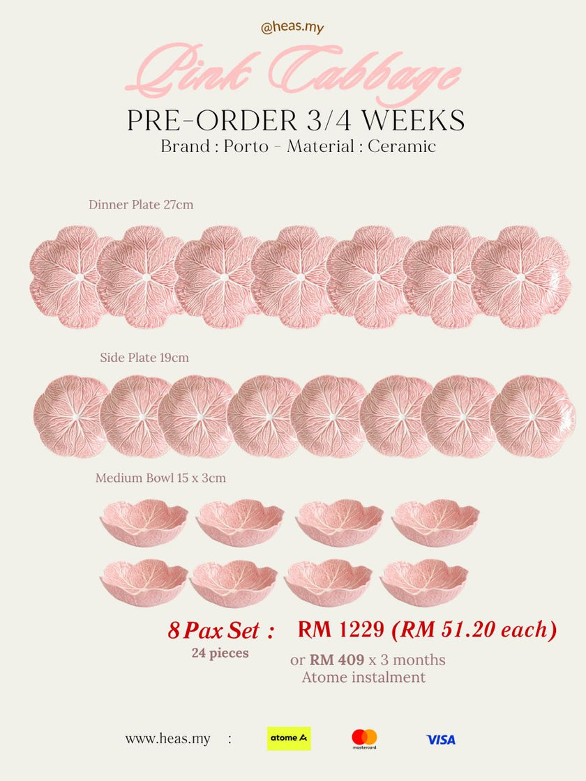 Pink Cabbage 8 Pax Set (24 Pieces)