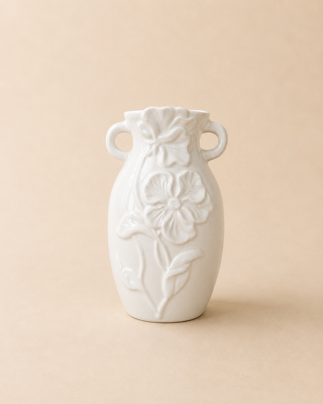 Ceramic Embossed Flower Vase