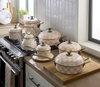 Rosy Check Enamel Casserole