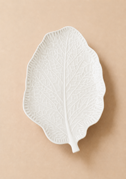 White Cabbage Leaf Plate 36cm
