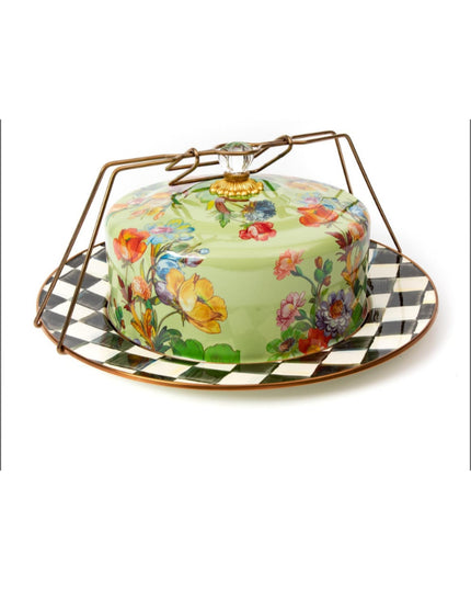 Green Flower Market Cake Carrier