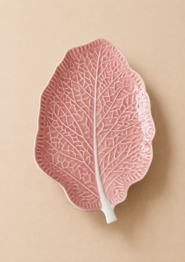 Pink Cabbage Leaf Plate 36cm