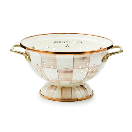 Mocha Check Colander