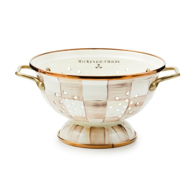 Mocha Check Colander