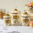 Mocha Check Little Canisters, Set of 3