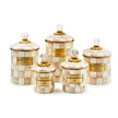 Mocha Check Canisters