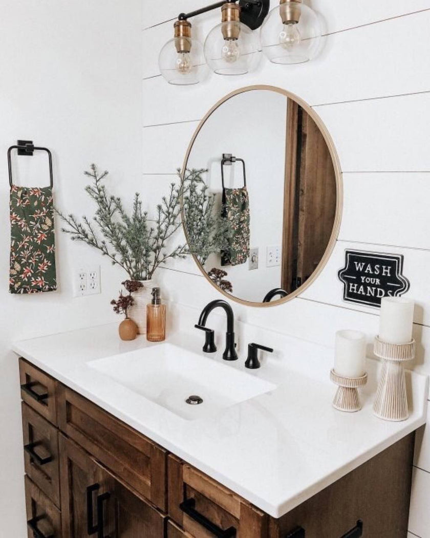 'Wash Your Hands' Wall Sign Black/White