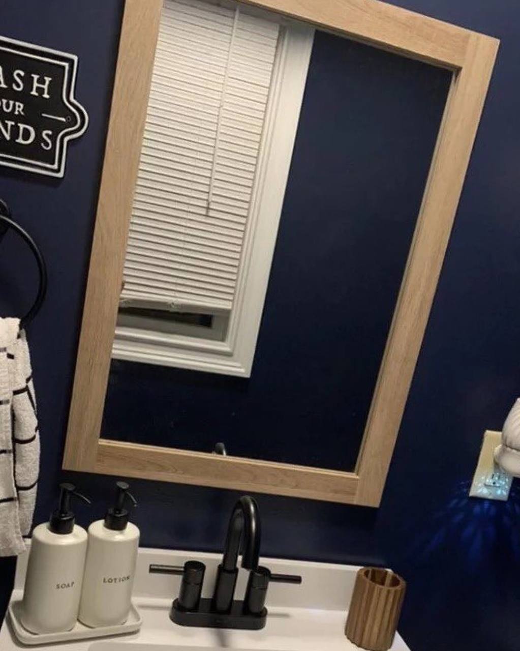 'Wash Your Hands' Wall Sign Black/White