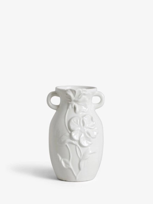Ceramic Embossed Flower Vase