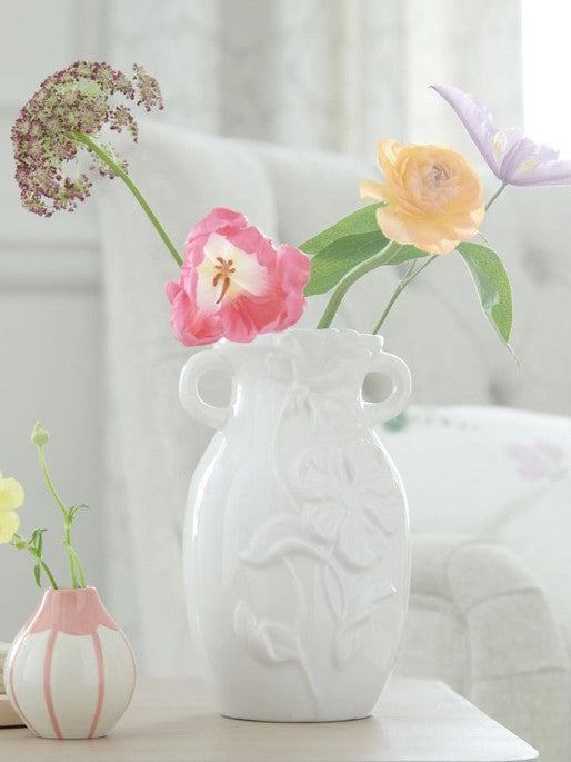 Ceramic Embossed Flower Vase