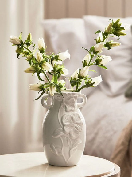 Ceramic Embossed Flower Vase